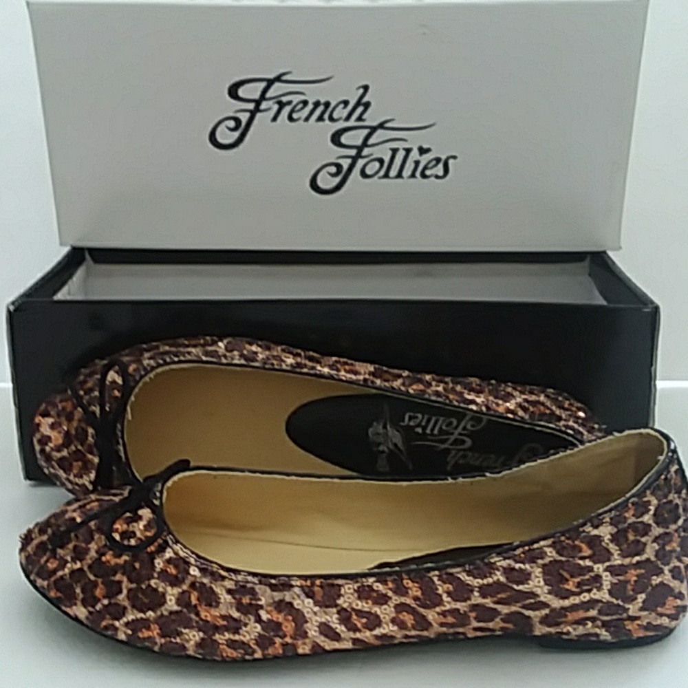 BRONZE~BALLET FLAT  FRENCH FOLLIES EDIE LEOPARD